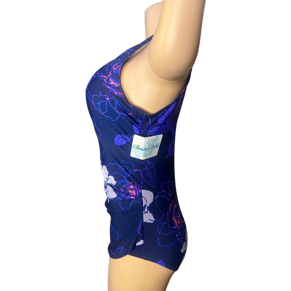 Swimsuits For All Beach Belle Women's Floral Swimsuit Size 12 Blue - Picture 3 of 12